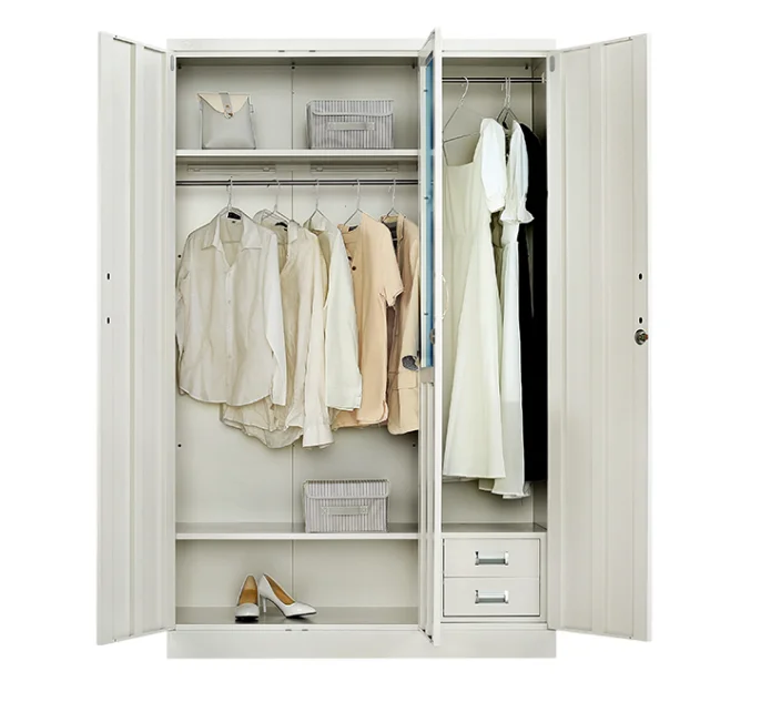 manufacturer wholesale price  China steel printed 2 3 4 door wardrobe lemari pakaian