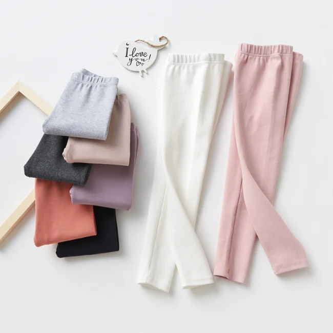 
PHB 30233 spring fall design baby girls pants plain leggings 