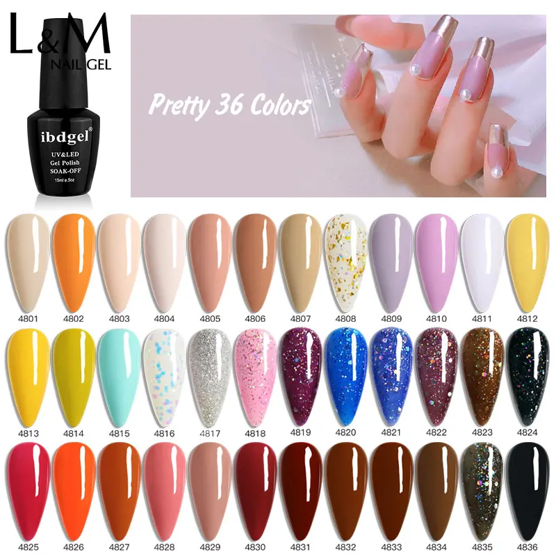 ibdgel pretty 36 colors set nail uv gel polish for nail salon