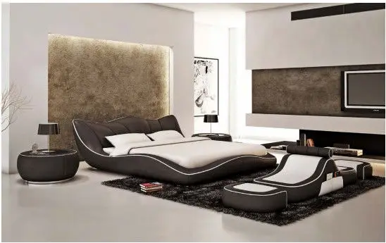 Up-holstered Furniture Bedroom Set Single Double Bed Luxury Lit Complet Cama Italian Bed