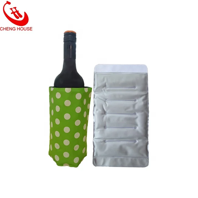 Factory Customized Wine Bottle Gel Cooler Sleeve Freezer Chiller Portable Insulated Cooler Bag