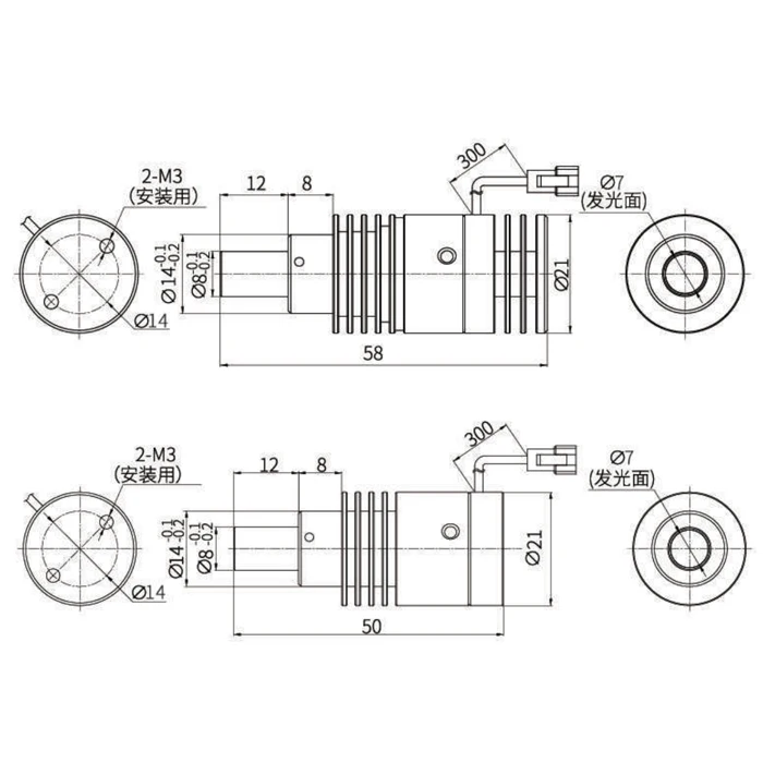 Industrial Led Bright Spot/point Light 8mm 3v 3w For Machine Vision Detection Systems