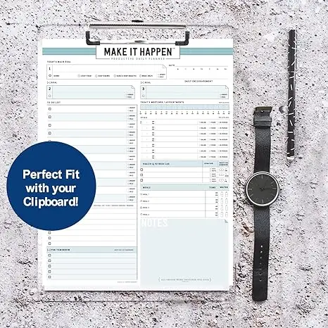 Daily Planner Notepad To Do List Schedule- 50 Tear off Premium Stay Focused Lists Pad