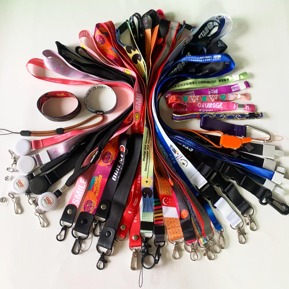 Promotional Sublimation Logo Custom Lanyard Metal Clip Strap Lanyard for ID Card Holder