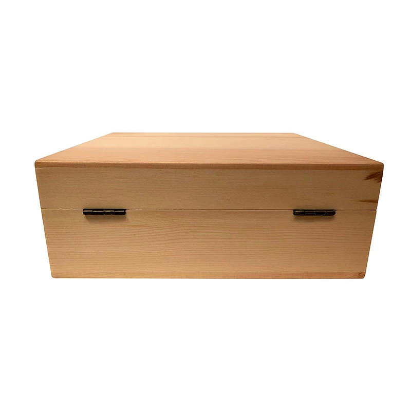 Hot sale Customized unfinished small wooden box with divider and lock