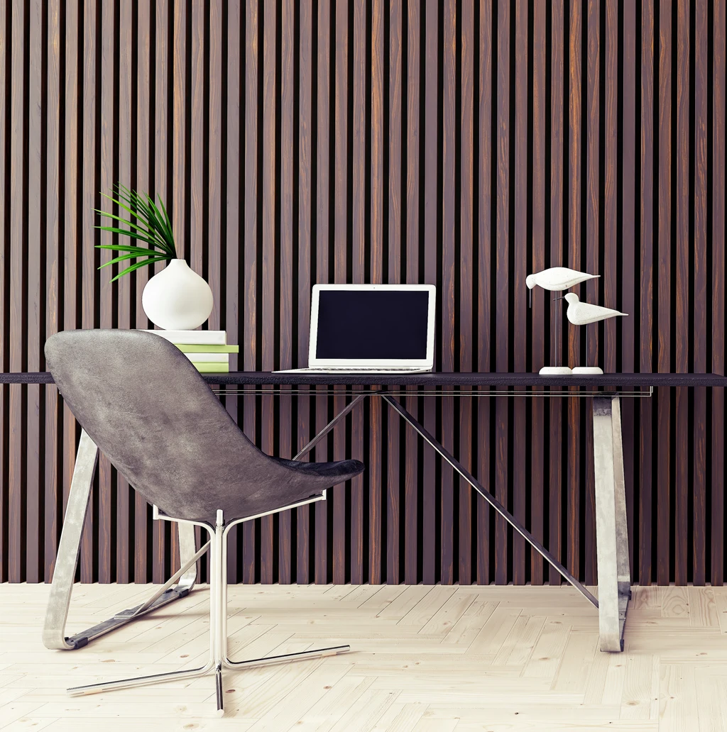 Recycle Polyester Fiber Decoration Wall Acoustic Wood Slat Panels
