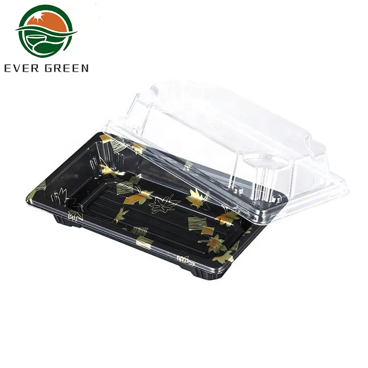 Free Sample Custom Disposable Take Away Plastic Serving Sushi Tray Food Plater