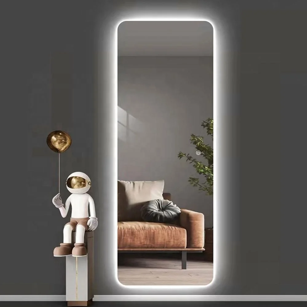 MAX.C Touch Sensor Switch Miroir Salon De Coiffur Wall Full Mirror With Led Light