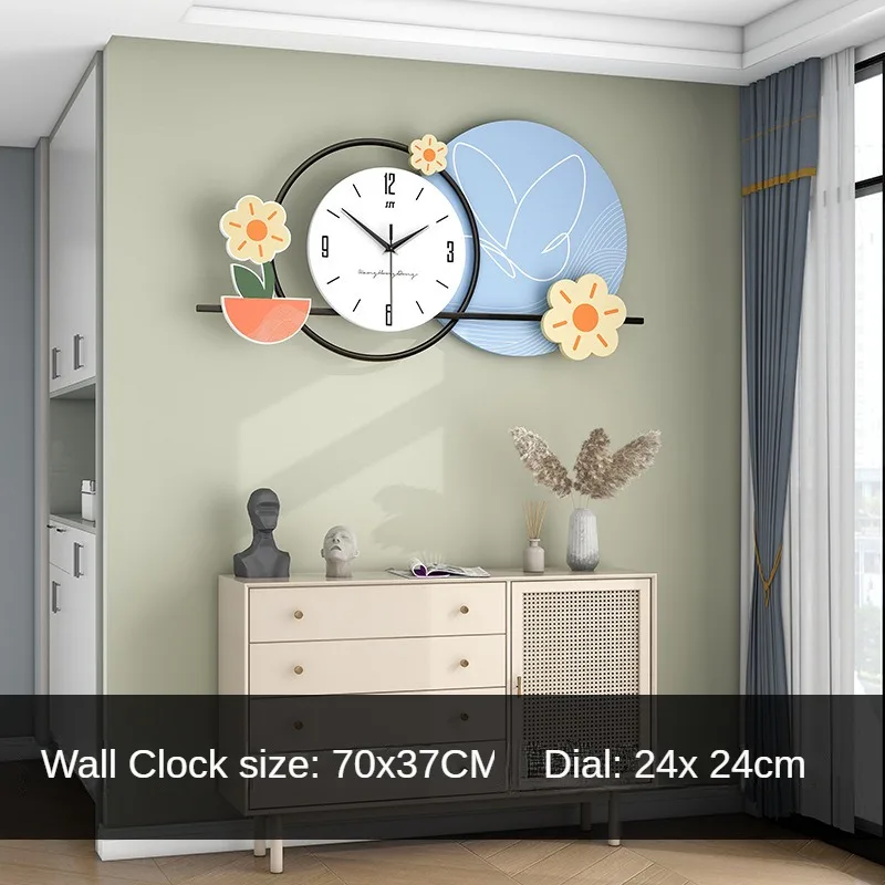 Hot Selling Modern Style Living Room Background Wall Decoration Clock Painting Creative Decorative Wall Lamp