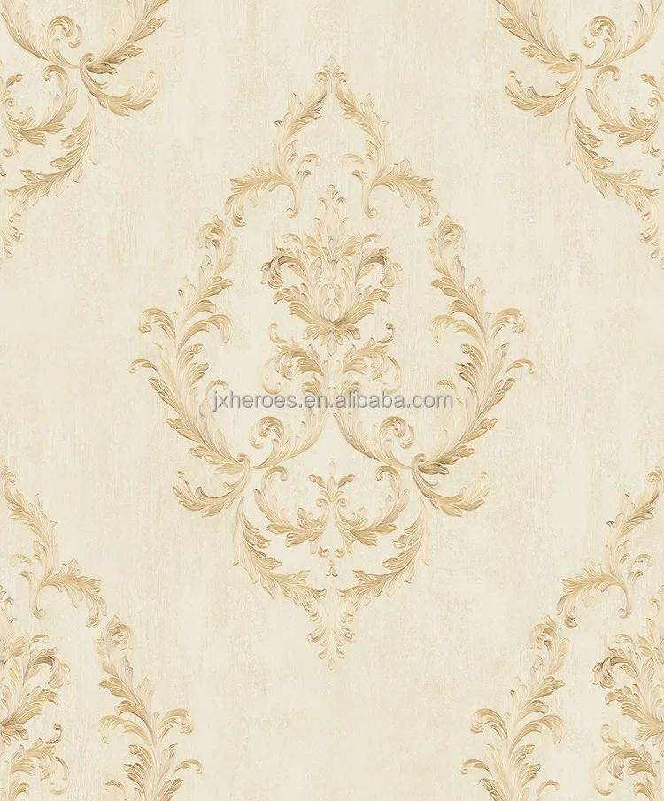 Classic European Style Non Woven Damask Wallpaper For Wall