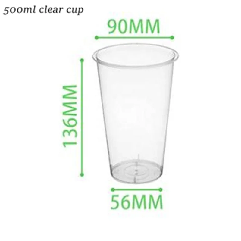 Togo Takeaway Clear 500ml Plastic Cup With Snack Dessert Bowl Tray On Top