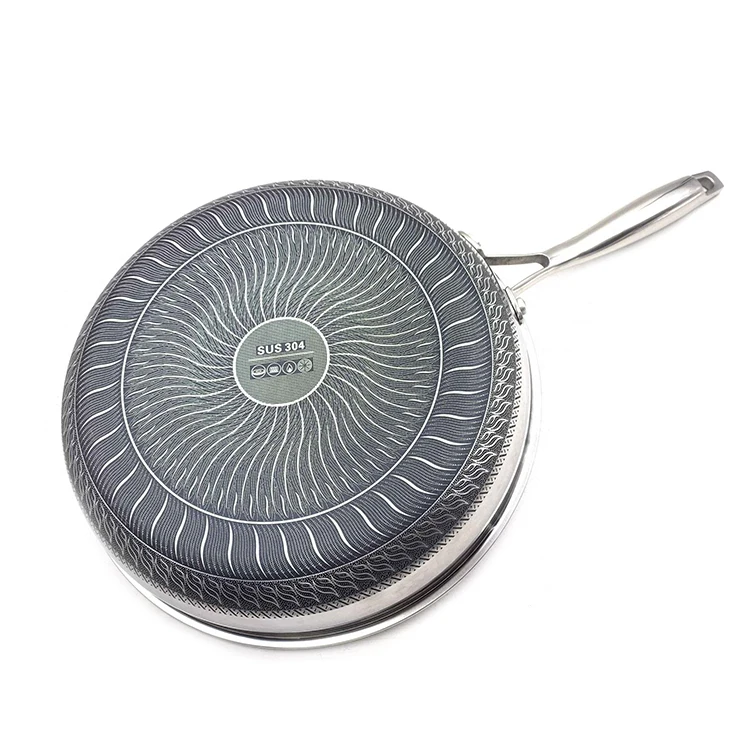 Fry non stick deep round stainless steel 7 lid set non-stick big size multi multipurpose 24 frying pan