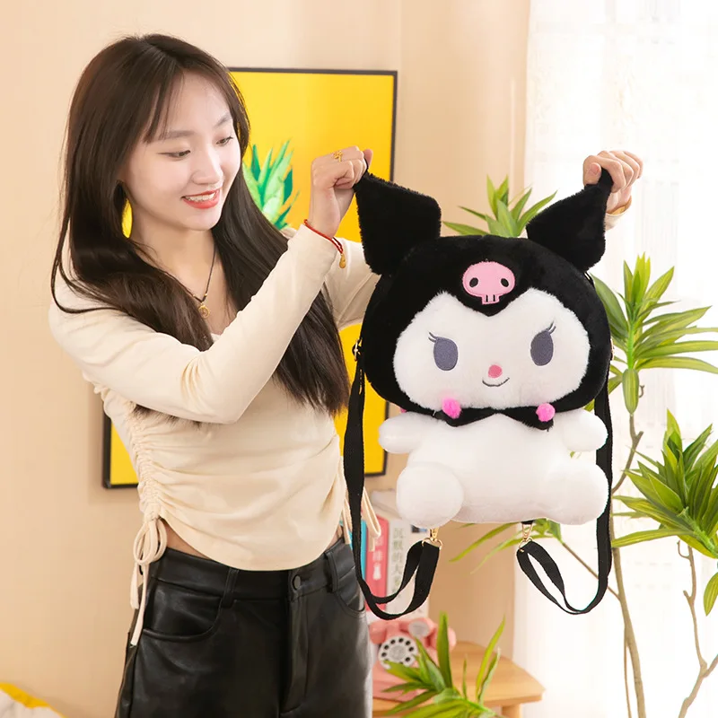 30cm Large Plush Toy Bag Kuromi Melody Pikachu Cinnamon Dog Backpack Small Wholesale Factory Wholesale