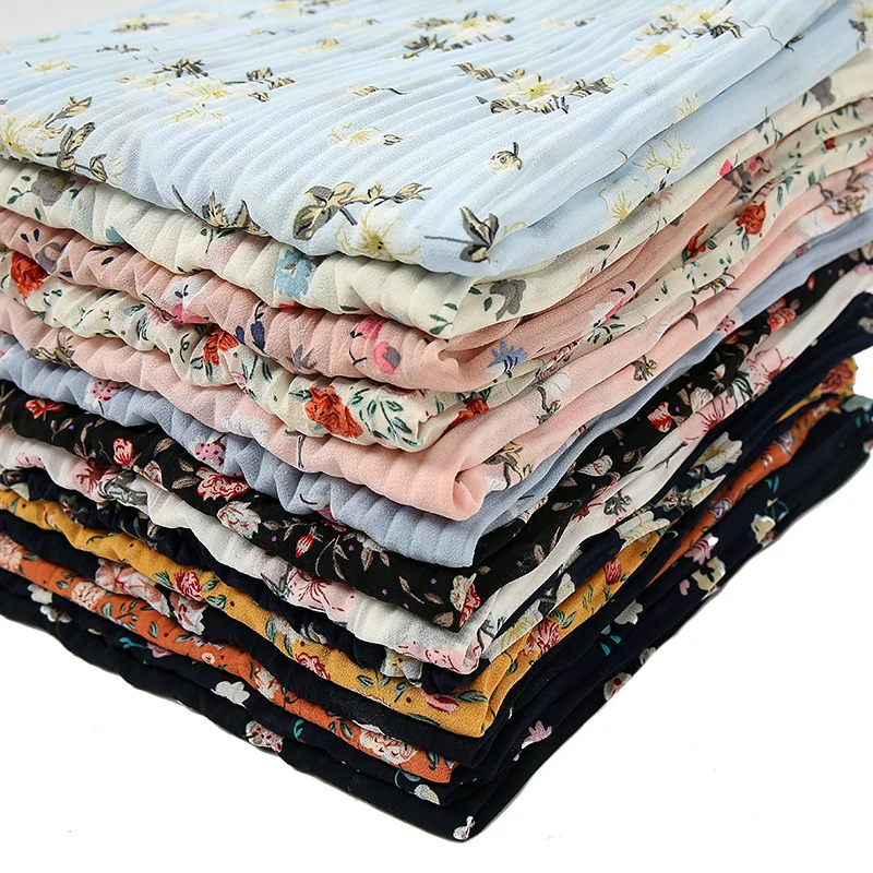 New Designs Plain Scarf Hijab Muslim Chiffon Floral Printing Classic Chiffon Printed Floral Printed Hijab