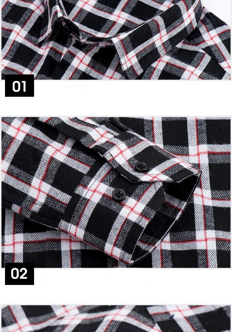 2024 Classic Men Flannel Plaid Shirts Male Brand Clothing High Quality 100% Cotton Casual Long Sleeve Shirts