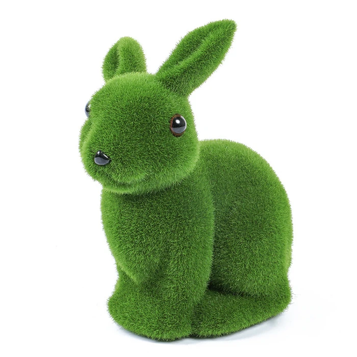 QSLHFH-1052 Wholesale Indoor Moss Rabbit Plants Topiary Artificial Animals Moss
