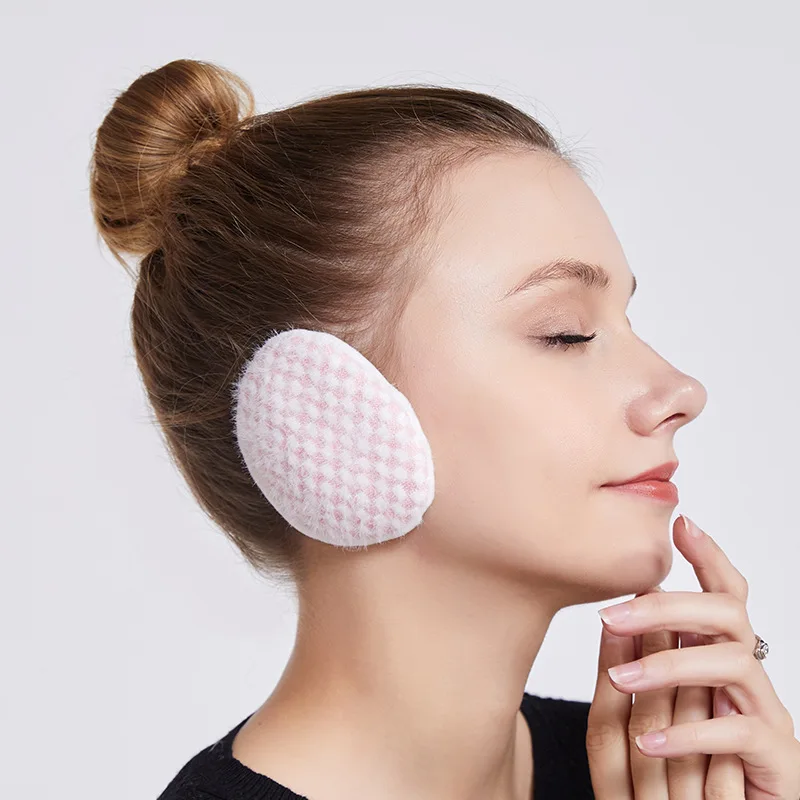 
Winter mink single ear warm earmuffs plush ear warmer ear protection seamless packs independent 