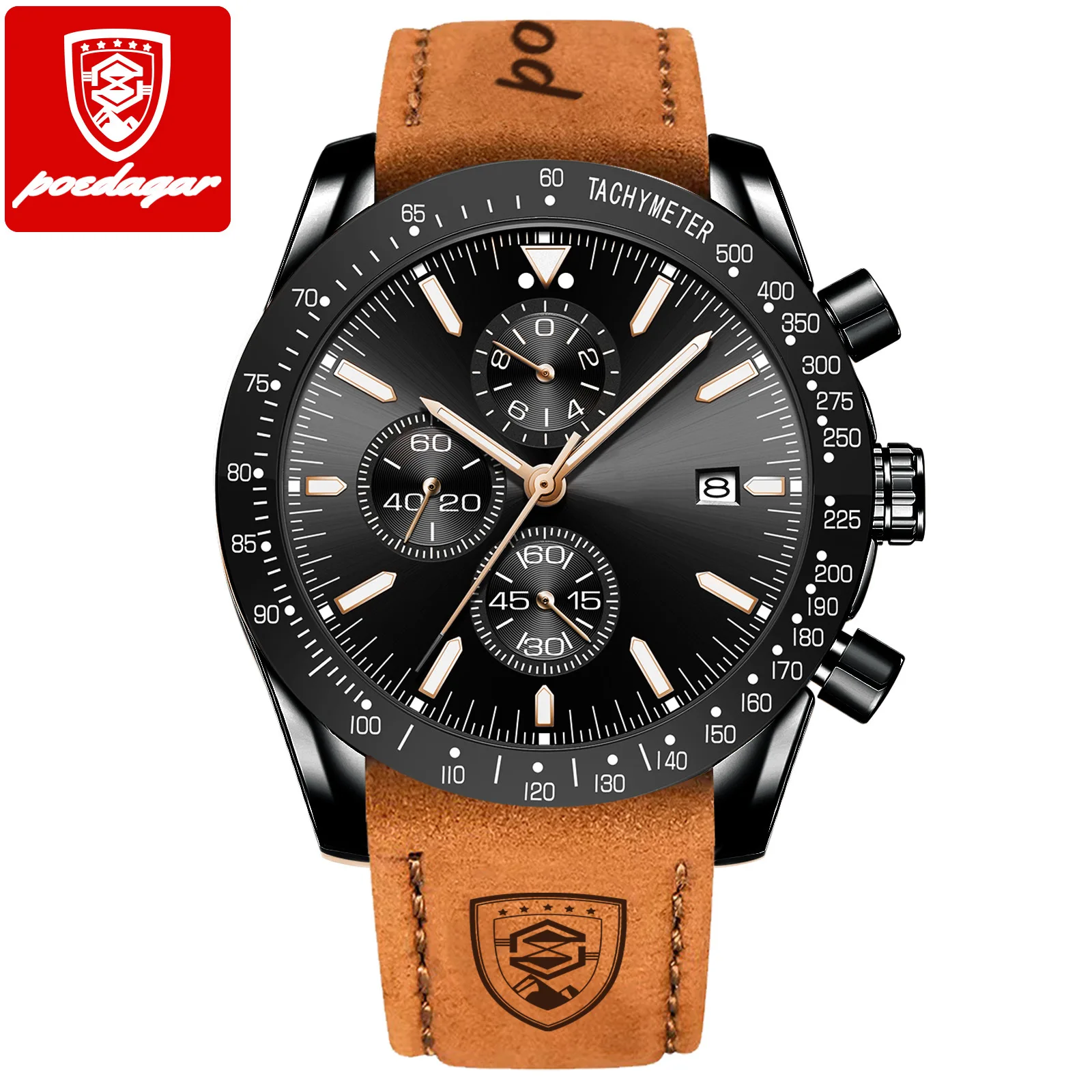 POEDAGAR 988 Factory Direct Sale Novelty Top Brand New Arrival Chronograph Low Price Men Quartz Watch with Stainless Steel Band