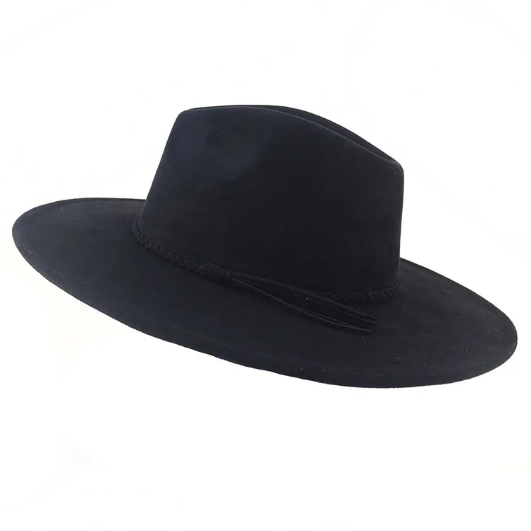 wholesale customised high quality felt cap unisex sombrero panama hat large size purple fedora hat for women unisex