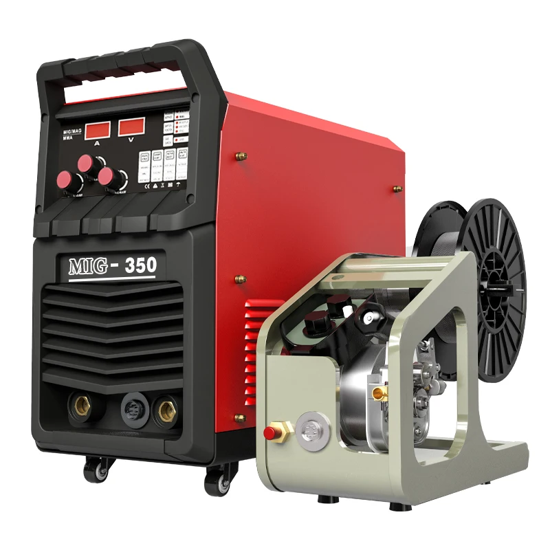 Hot sale  Semi-automatic 350A  Gas shielded welder MIG-350 IGBT inverter  MIG/MAG/CO2 Welding Machine with wire feeder