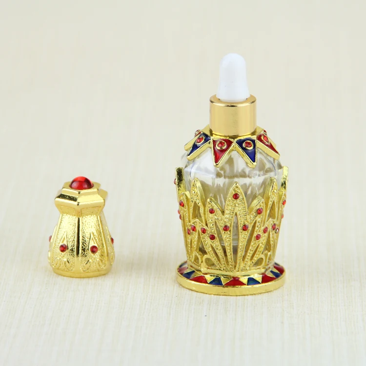 custom design crown shaped gold Arab attar bottle essential oil bottle