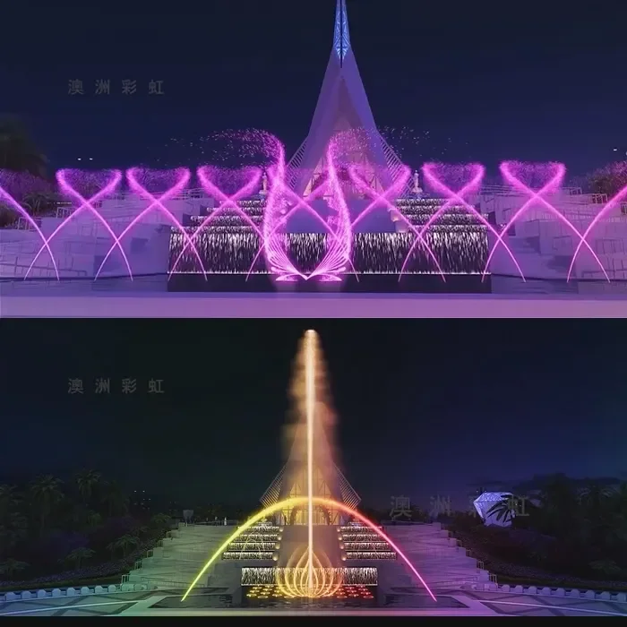 New Attractive High Lumen Laser Projector Outdoor 80m Long Water Column Show Water Screen Fountain