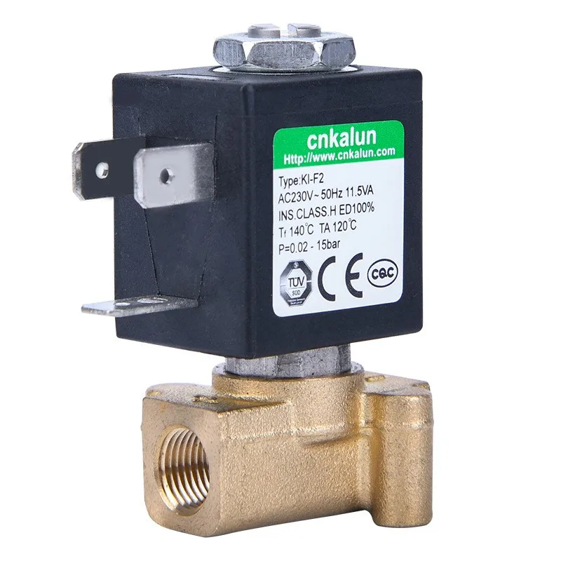 KL-F2 High Pressure 0.02-20Bar NC Brass PPS Mini Solenoid Valve for Steam Generators