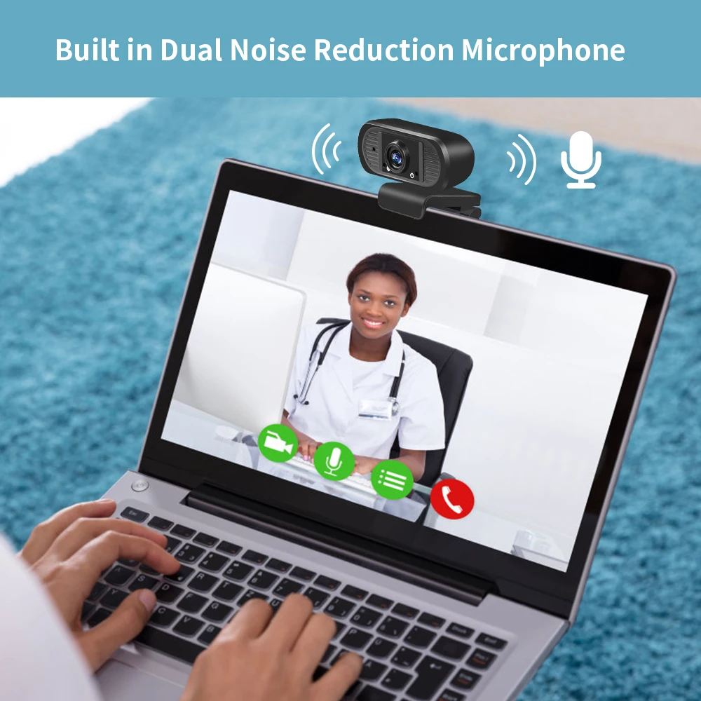 
2021 New Arrival Full HD 1080P USB Webcam Smart Digital Video PC Web Camera for Video Call Meeting Broadcast Live 