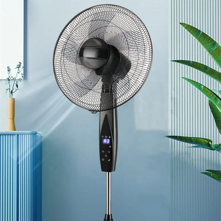 Pedestal 24 Hours Time Setting 5 Blades LED Light Cooler Standing Fan For Home Electric