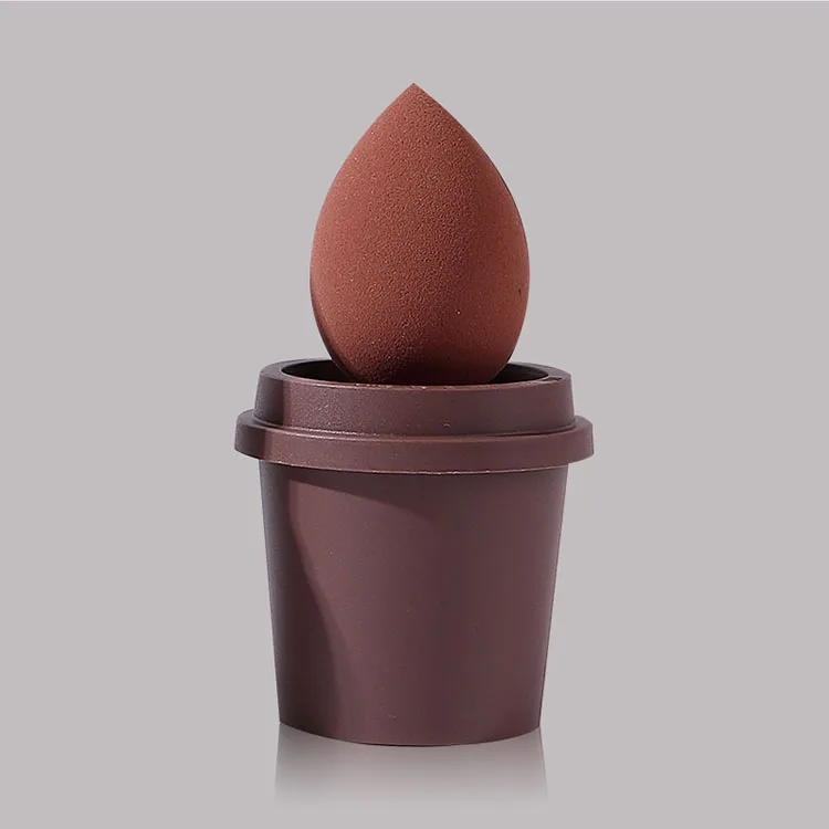Wholesale custom coffee cup makeup sponge beauty puff moisture-proof latex free makeup sponges blender