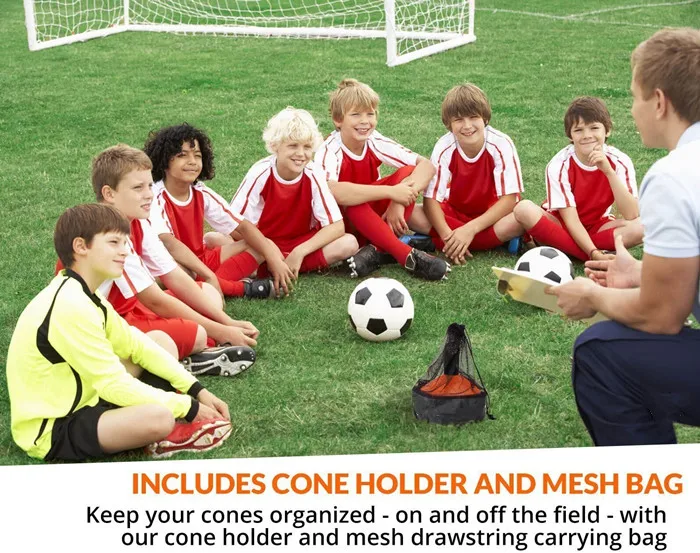 Wholesale Soccer Cones (Set of 50) - Agility Soccer Cone with Carry Bag and Holder for Sports Training Disc cone