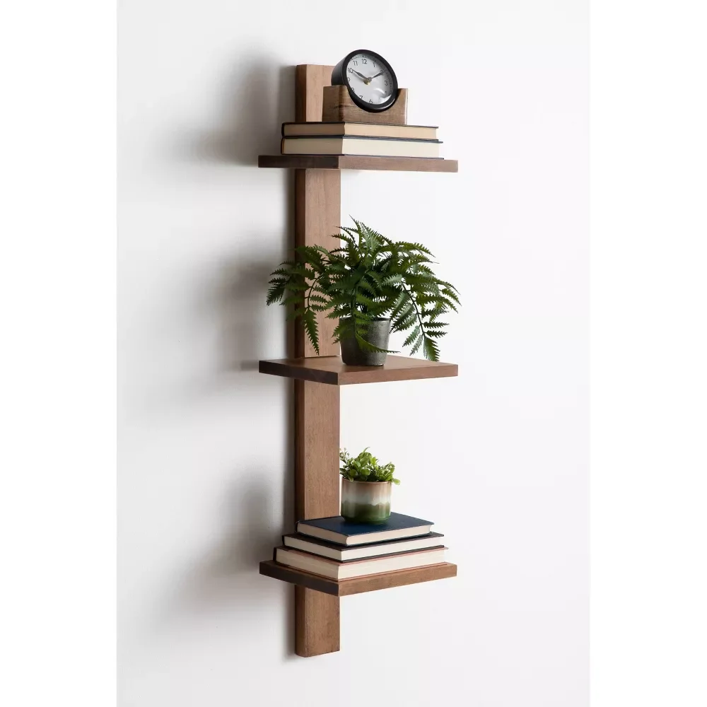 FSC display holder living room bathroom bedroom even kitchen coffee  3 Shelves  Floating Wood Wall Shelf All Things Decor