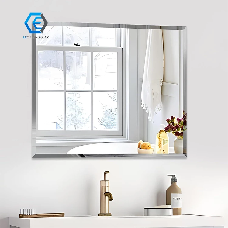 Cheap Frameless Silver Bathroom Mirror/Beveled Mirror Glass Sheet