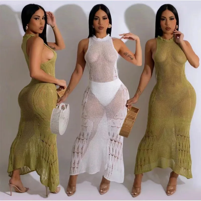 Fashionable Elegant O Neck Printed Long Sleeve Casual Midi Dresses Women