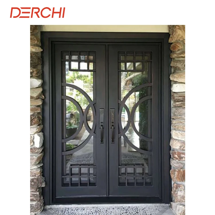 DERCHI The Latest Style Main Door Iron Door Gate Design For House