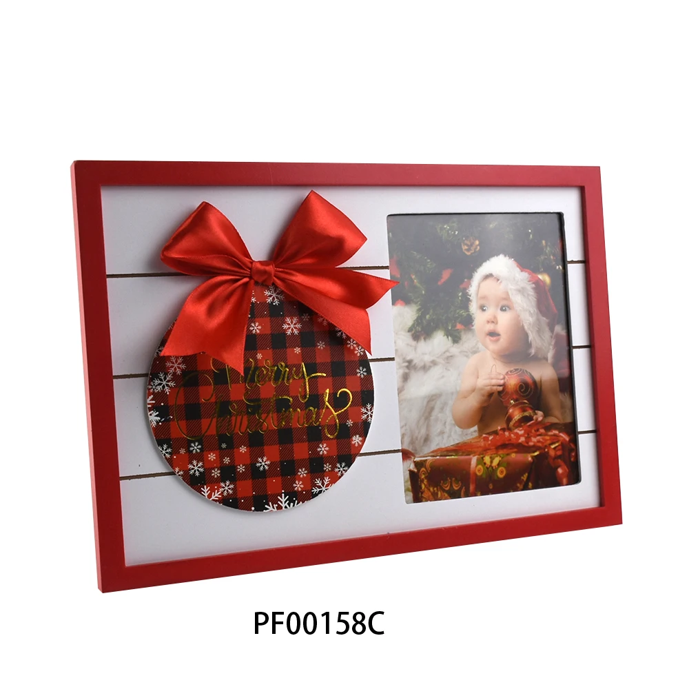 Merry christmas Red lovely table Wooden picture Bow frames Promotional Universal Gift MDF Photo