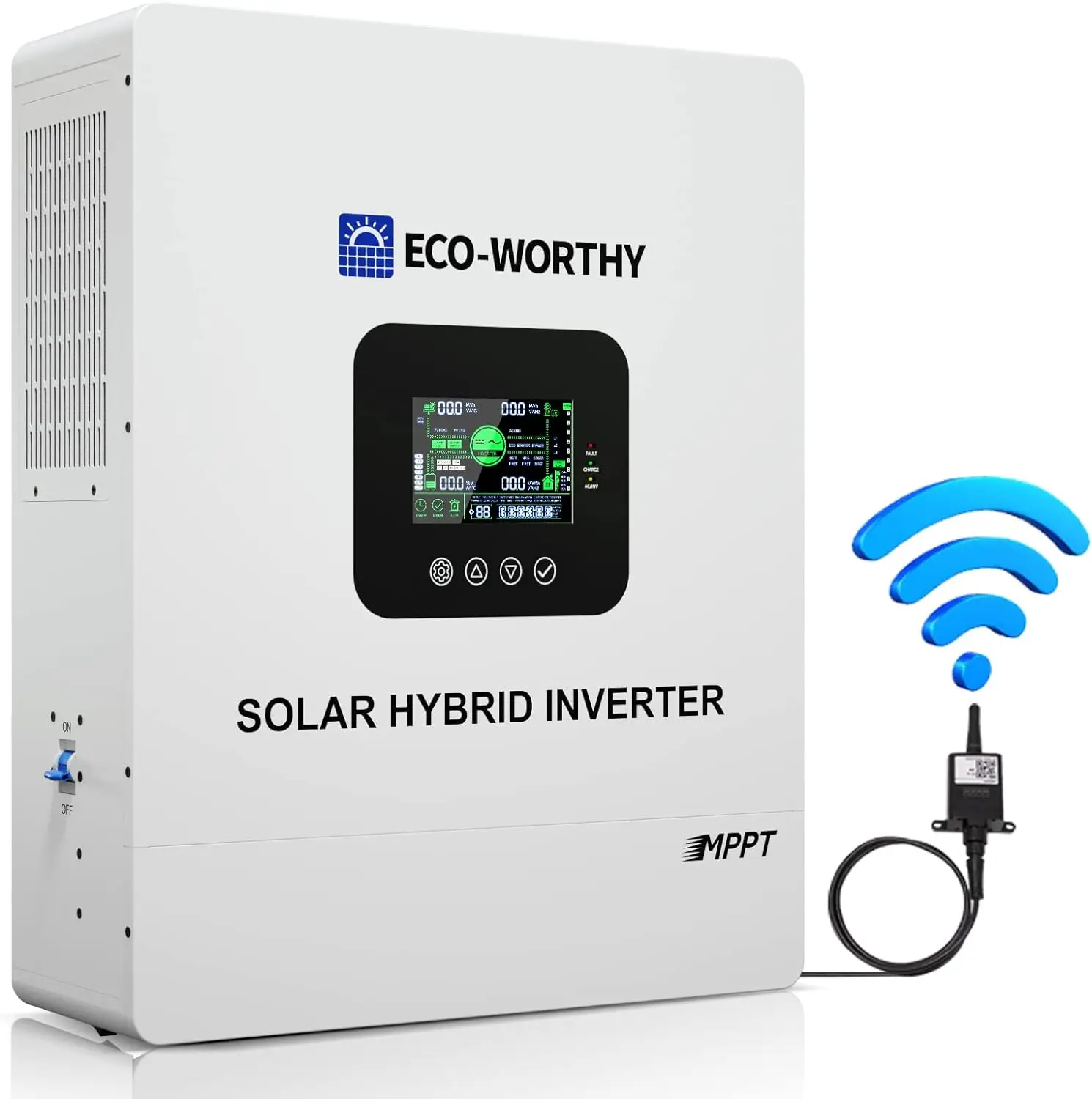 5000W Solar Hybrid Inverter Charger, Multiple Parallel Convert 48V DC to 120V-240V AC, Built in 80A MPPT Charge Controller