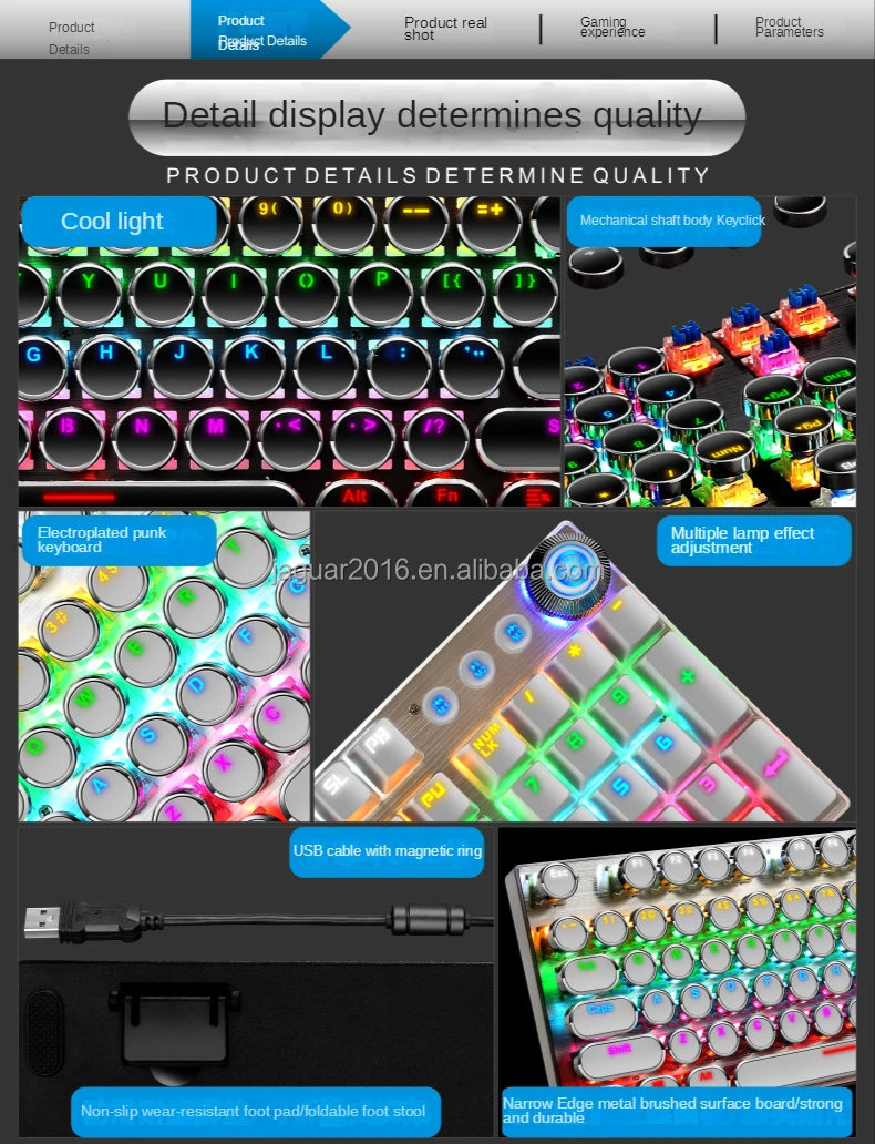 Amazon hot selling full-size 104 key gaming keyboard aluminum alloy pink panel mechanical keyboard for desktop laptop