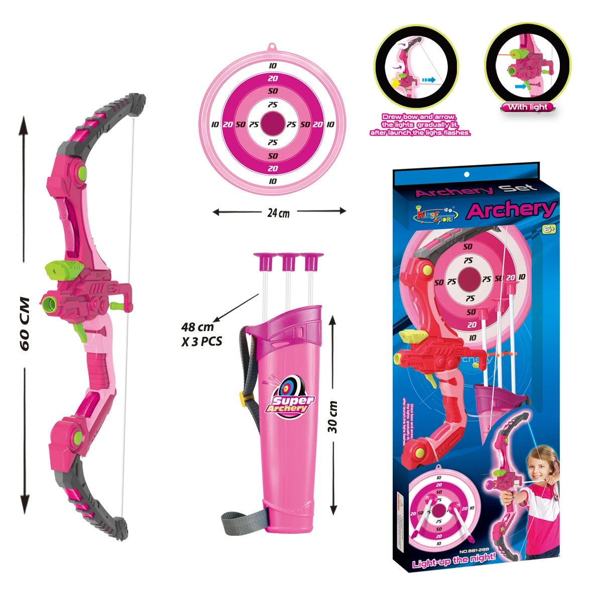 Bow and Arrow Archery Set For Kid Shooting Archery With Target Holder Shooting Archery Set Game Toy Bow And Arrow