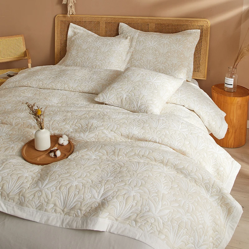 Hot Sale High Quality 100% cotton bedspread quilt set OEM Accept  bedding coverlet sets Oeko Standard  bed spread