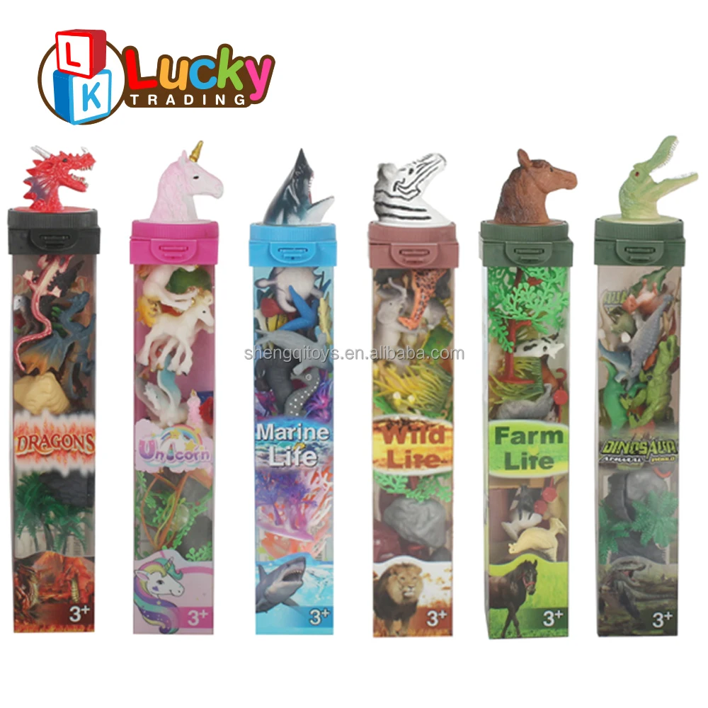 Small Animal Figures Assorted Mini Plastic Animal Toy Ocean Zoo Farm Dinosaur Insect Realistic Tiny Little Animals