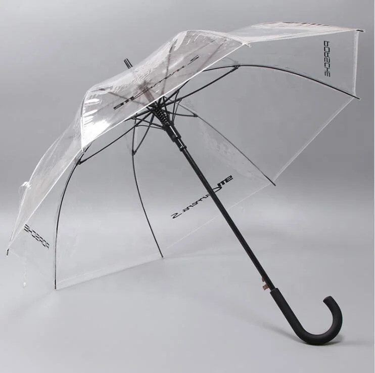 Cheap Plastic Gift Umbrella Custom Auto Open Straight Transparent Umbrella
