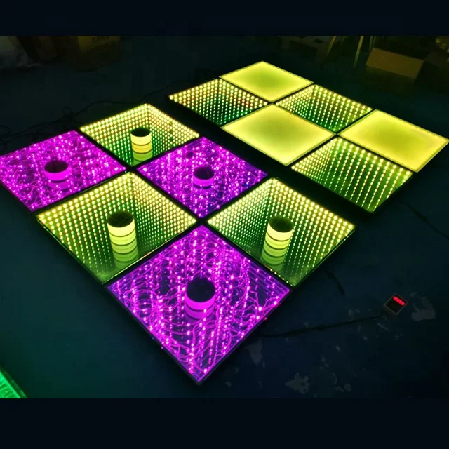 factory direct sale Controller control portable led  mirror glass interactive dance floors