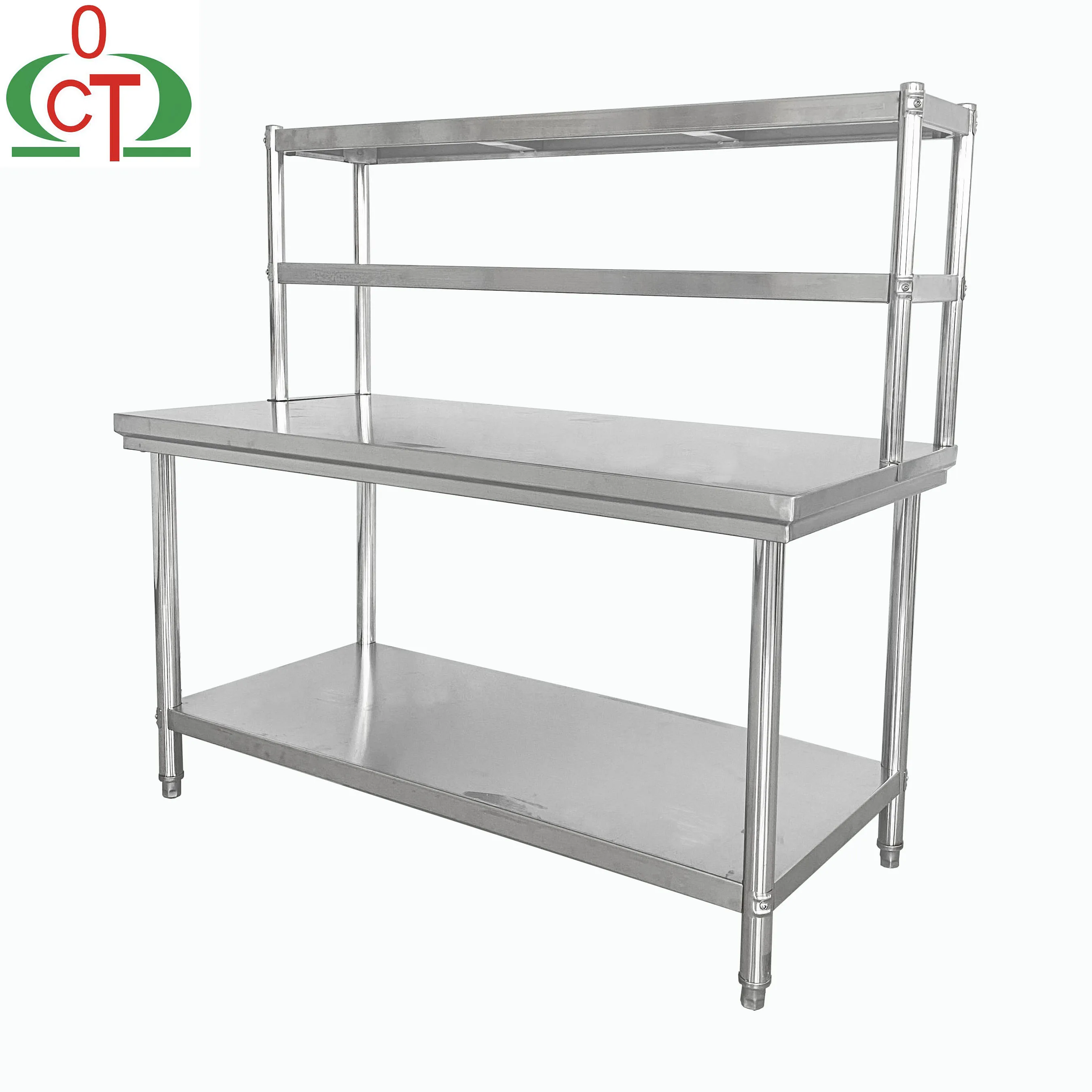 Stainless Steel Work Table 201/304 with Top Shelf for Kitchen & Workbench Hotel & Restaurant Supplies industrial kitchen table