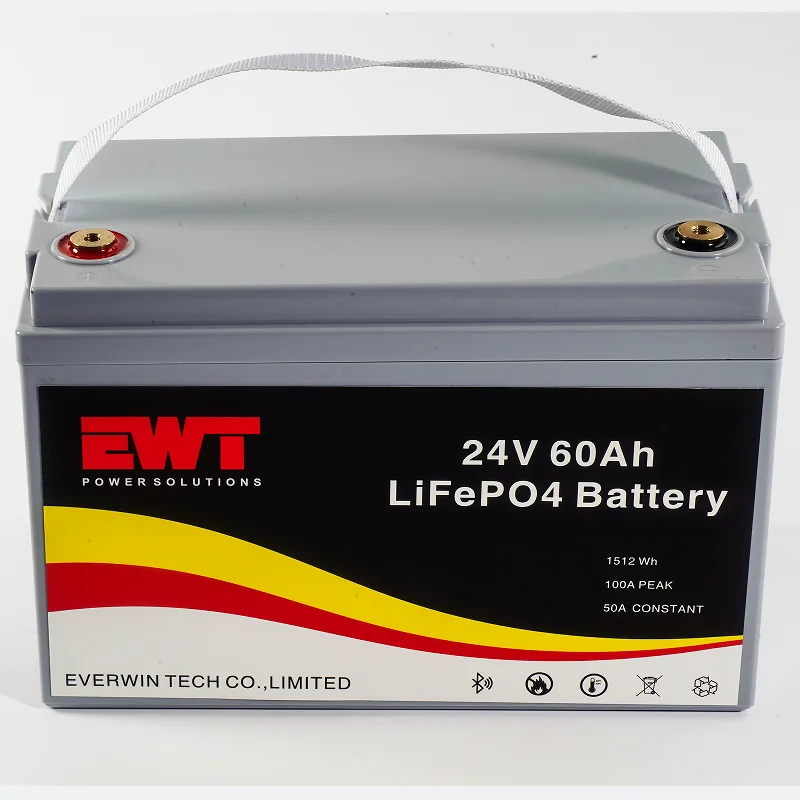 Lithium iron phosphate 25.6V 60AH Battery with Smart BMS EWT Factory Wholesale Online