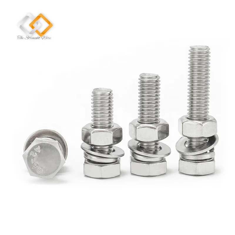 DIN 933 stainless steel hex bolt M18*60 A2-70 bolt stainless steel