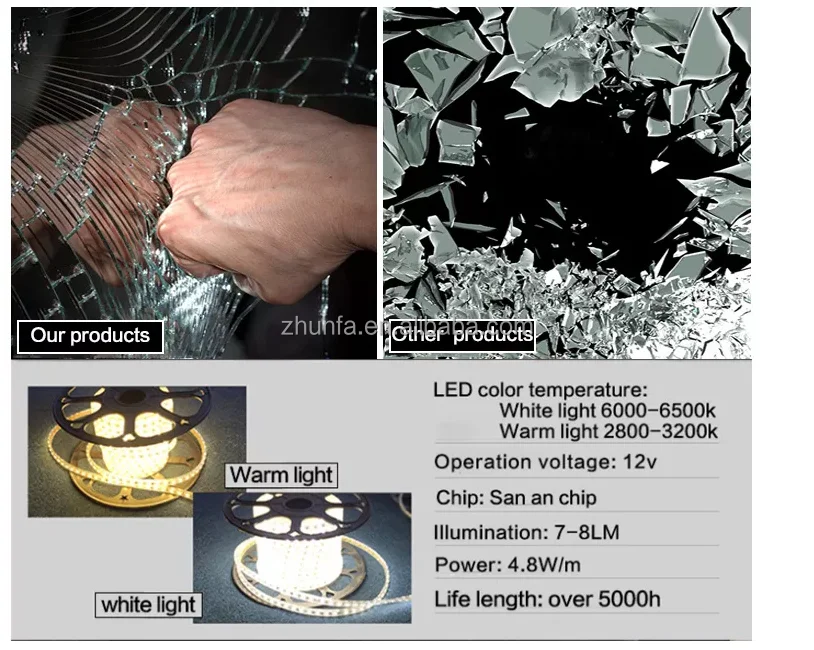 wholesale hotel round bath mirror bathroom smart mirror with led light