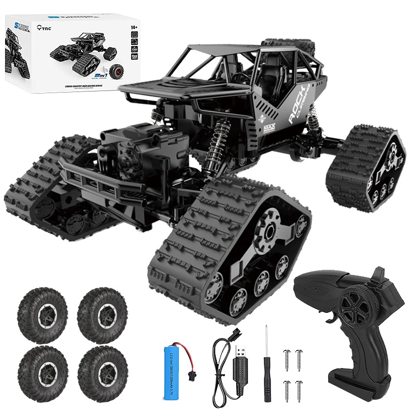 Wholesale 2.4Ghz Strong Climbing Off Road Alloys RC Crawler Rechargeable Remote Control Toys Tracked Car