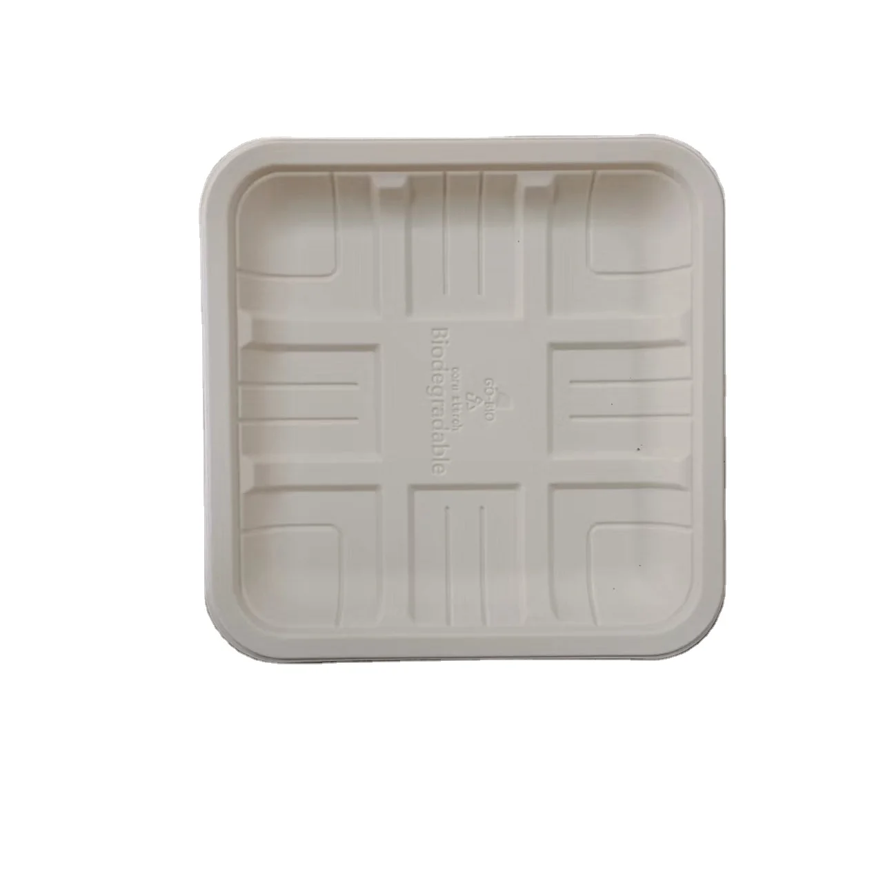 Eco Friendly Disposable White Biodegradable Meal Trays Corn Starch  Mushroom Tray