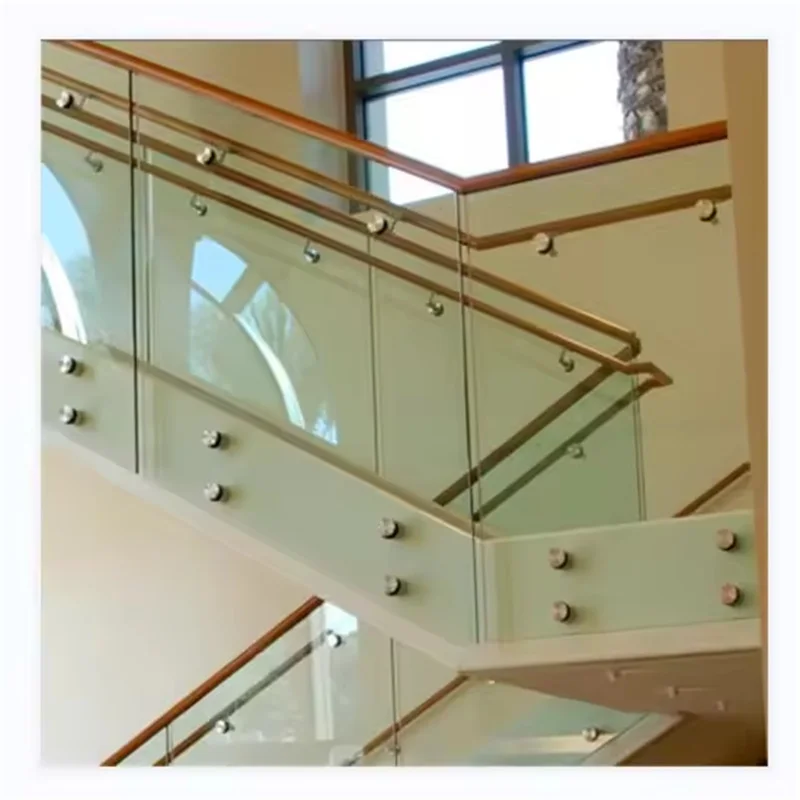 Stair Balcony Staircase Fitting Corner Standoffs Balustrades Handrails Railings Handrail Tempered Glass Railing With Standoff